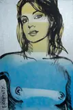 David Bromley, Belinda, Acrylic & Metallic Leaf on Canvas