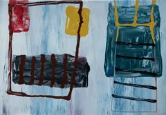 Black Ladder by Yvonne Boag, 2003, Acrylic on Canvas, offered Nov 2023