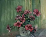 Albert John Sherman, Hibiscus, Oil on Canvas on Board
