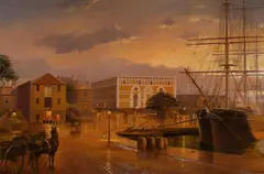 Ian Hansen, Circular Quay, Sydney, Oil on Canvas
