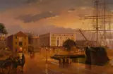 Ian Hansen, Circular Quay, Sydney, Oil on Canvas