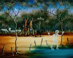 His Ghost May Be Heard by Max Mannix, Oil on Canvas Board, sold Nov 2023