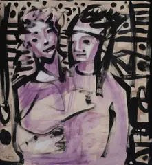 Carlos Barrios, Two Figures, 1997, Mixed Media on Paper