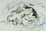 Arthur Boyd, Jonah Spewed on the Beach, Ink & W/Clr