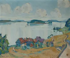 Ernst Samuel Geiger, Bielersee, 1940, Oil on Board