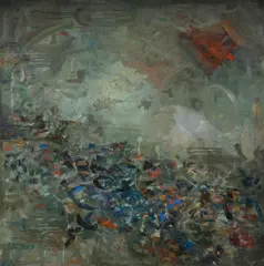Nata Kaplan, Stampede, 1964, Oil on Canvas