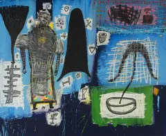 Mario Dalpra, Das Blaue Wunder,' Italy, 1997, Mixed Media on Canvas