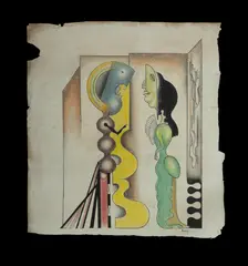 John Banting, Untitled, 1923, Ink & Coloured Pencils