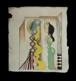 John Banting, Untitled, 1923, Ink & Coloured Pencils