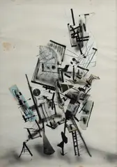 Robert Klippel, Untitled, 1954, Ink & Collage