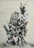 Robert Klippel, Untitled, 1954, Ink & Collage