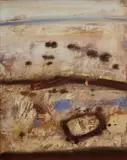 Robert Juniper, Figure in a Landscape, 1982, Oil on Canvas on Board