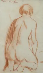 Thea Proctor, Nude Kneeling, Conte