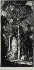 L Roy Davies, Sunsplashed, 1936, Woodcut