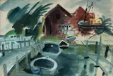 Ellen Christine Rubbo, The Boat Yard, Gouache