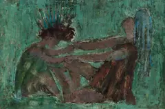 Louis Kahan, Rocking in the Sun, 1962, Oil on Board
