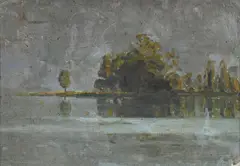 Percy Lindsay, River Reflections, Oil on Canvas