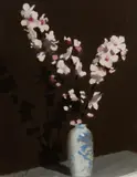 Wilfred Hayward Veal, Blossoms in Vase, 1945, Oil on Board