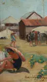 Gwendolyn Muriel Grant, Summer's Day with Seated Bather, 1928, Oil on Canvas