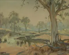 Ambrose Griffin, Foggy Morning, Oil on Canvas on Board