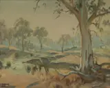 Ambrose Griffin, Foggy Morning, Oil on Canvas on Board