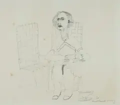 Patrick Hockey, Afternoon Tea, 1975, Pencil