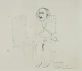 Patrick Hockey, Afternoon Tea, 1975, Pencil