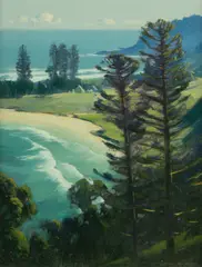 Graham Cox, Near Kingston, Norfolk Island, Oil on Canvas on Board