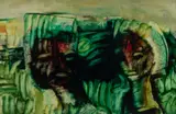 Andrew Sibley, Children of the Orchard, 1962, Oil or Enamel on Board
