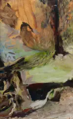 John R Walker, Untitled (Landscape), Oil on Board (double-sided)