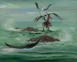 Helen Lempriere, Tribal Bird, 1961, Oil on Canvas