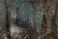 Neil Douglas, Forest Landscape, Oil on Board
