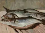 Edmund Harvey, Tailor Fish, 1937, Oil on Canvas on Board
