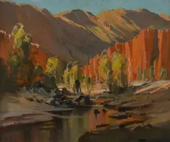 John Samuel Loxton, Ormiston Gorge, Central Australia, Oil on Canvas