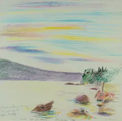 Ken Done, Just Before Dawn (Chinaman's Beach), 1980, Coloured Pencil/Crayon
