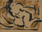 Paul Delprat, Reclining Nude, 1966, Mixed Media on Paper