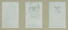 Jon Molvig, Russell Drysdale - three portrait studies, c.1964, The artist's oil portrait of Russell Drysdale (now in the collection of Queensland Art Gallery) was a finalist in the 1965 Archibald Prize