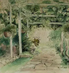Arbour Path by Paul Jones, 1951, Ink & W/Clr, sold Oct 2023