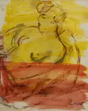 Jean Mary Bellette, Resting Nude, Mixed Media on Paper