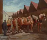 Normand Baker, Off to Market, Oil on Canvas