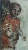 James V Wigley, Young Aboriginal Child, Oil on Card
