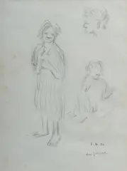 Sali Herman, New Guinea (Figure Studies), 1954, Pencil