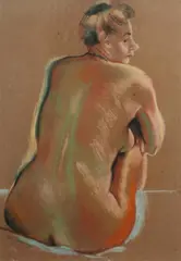 Hal Missingham, Seated Nude, 1946, Pastel