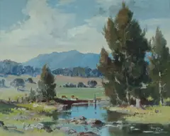 Douglas Pratt, Quiet Stream, Oil on Canvas on Board
