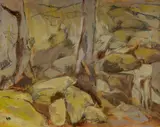 Nancy Borlase, Creek Bed: Reid Park, Mosman, Oil & Pencil on Board