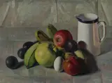Edmund Arthur Harvey, Still Life with Jug and Fruit, 1931, Oil on Canvas