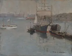 Sydney Harbour by James Ranalph Jackson, Oil on Canvas on Board, sold Aug 2023