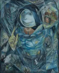 Angel of Twizzari by Rosaleen Norton, Coloured Pencils & Graphite, sold Aug 2023