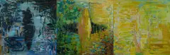 Liz Cuming, (2), Oil on canvas triptych with label verso for The Bloomfield Galleries