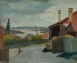 John Olsen, View to Sydney Harbour, 1951, Oil on Canvas on Board